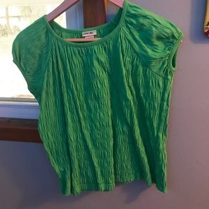 Green ruffles shirt